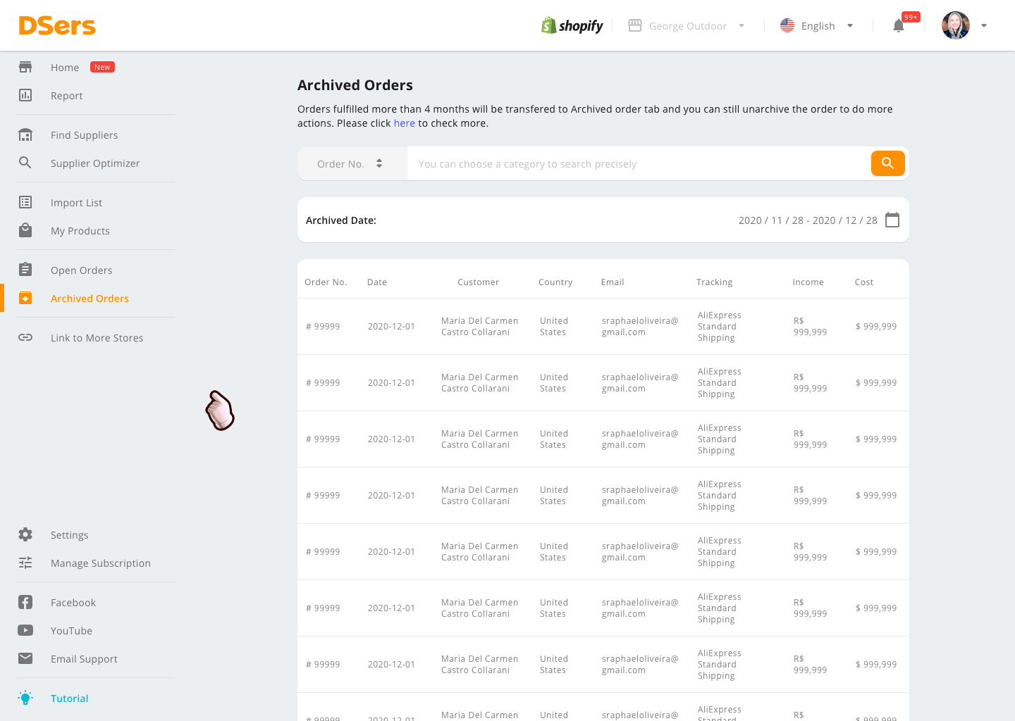 DSes New UI for Shopify - DSers