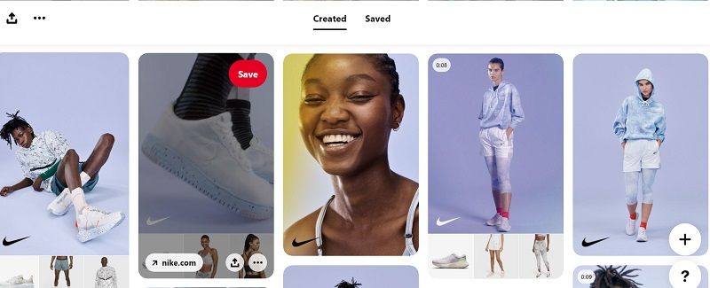 Pinterest page of Nike - DSers