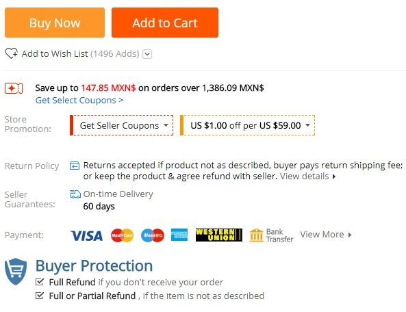 Look for the Buyer Protection Feature - DSers