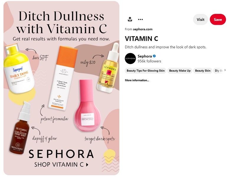 Sephora on their Pinterest account - DSers