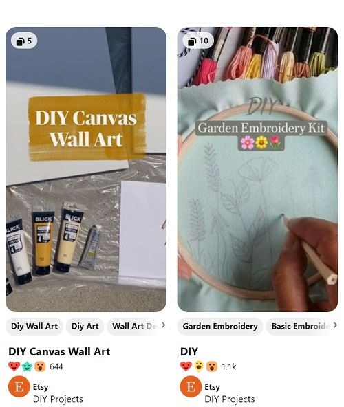 Pinterest page of Etsy - DSers