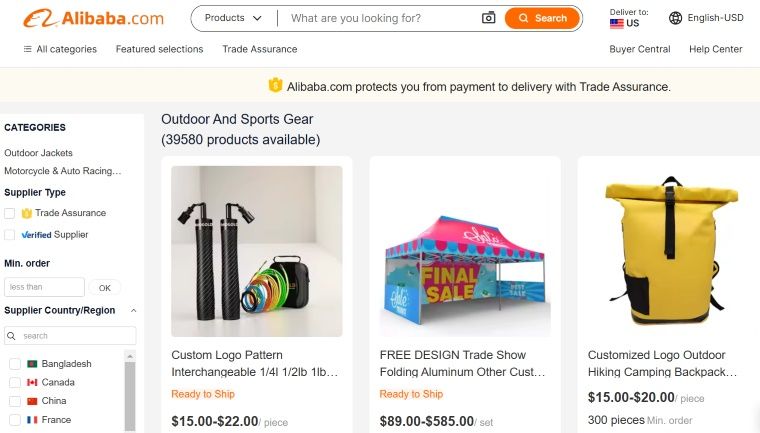 outdoor and sports gear - DSers