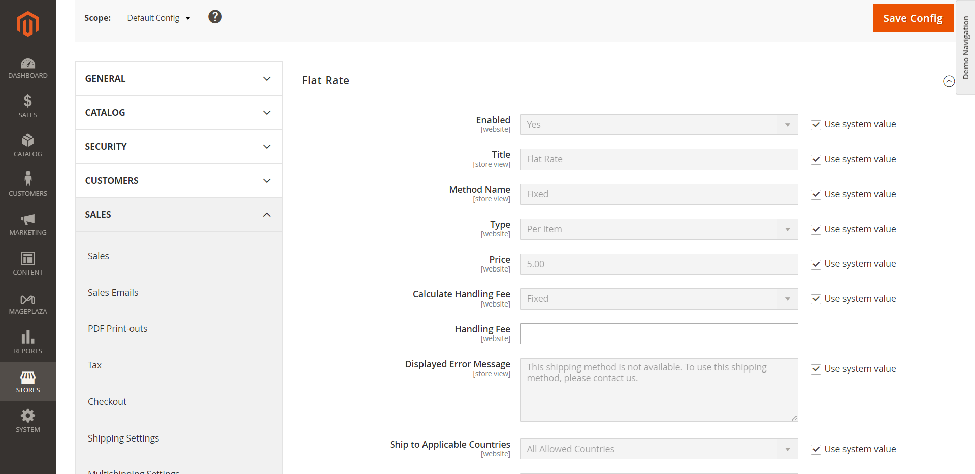navigate to ‘Stores’ > ‘Configuration’ > ‘Sales’ > ‘Delivery Methods’ - DSers
