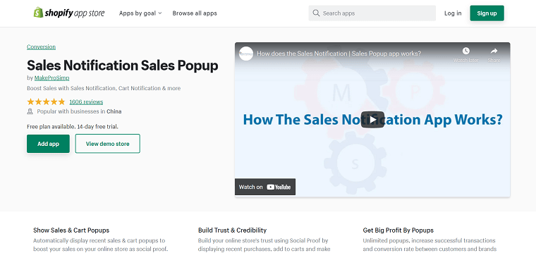 1. Sales Notification Sales Popup - DSers