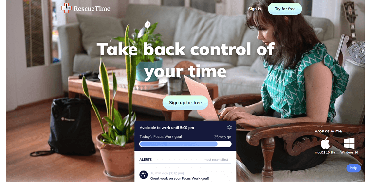 14. RescueTime Homepage - DSers