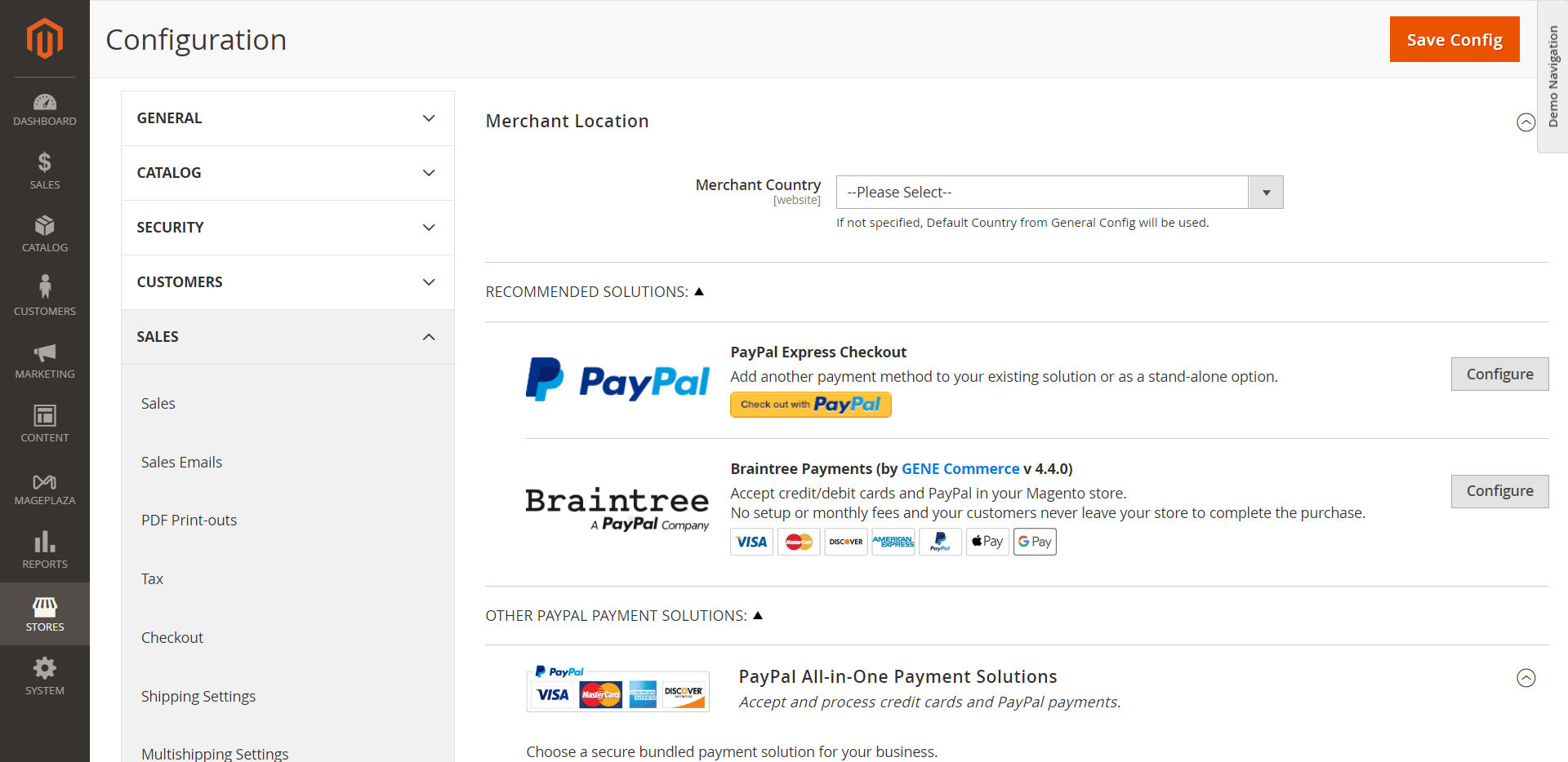 ‘Stores’ > ‘Configuration’ > ‘Sales’ > ‘Payment Methods’ - DSers