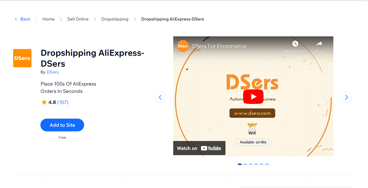 2. DSers - wix dropshipping apps