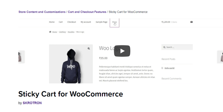 23. Sticky Cart for WooCommerce - DSers