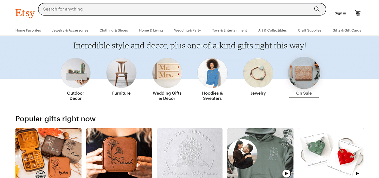 Etsy Homepage - DSers