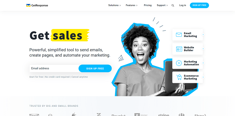 3. GetResponse Homepage - DSers