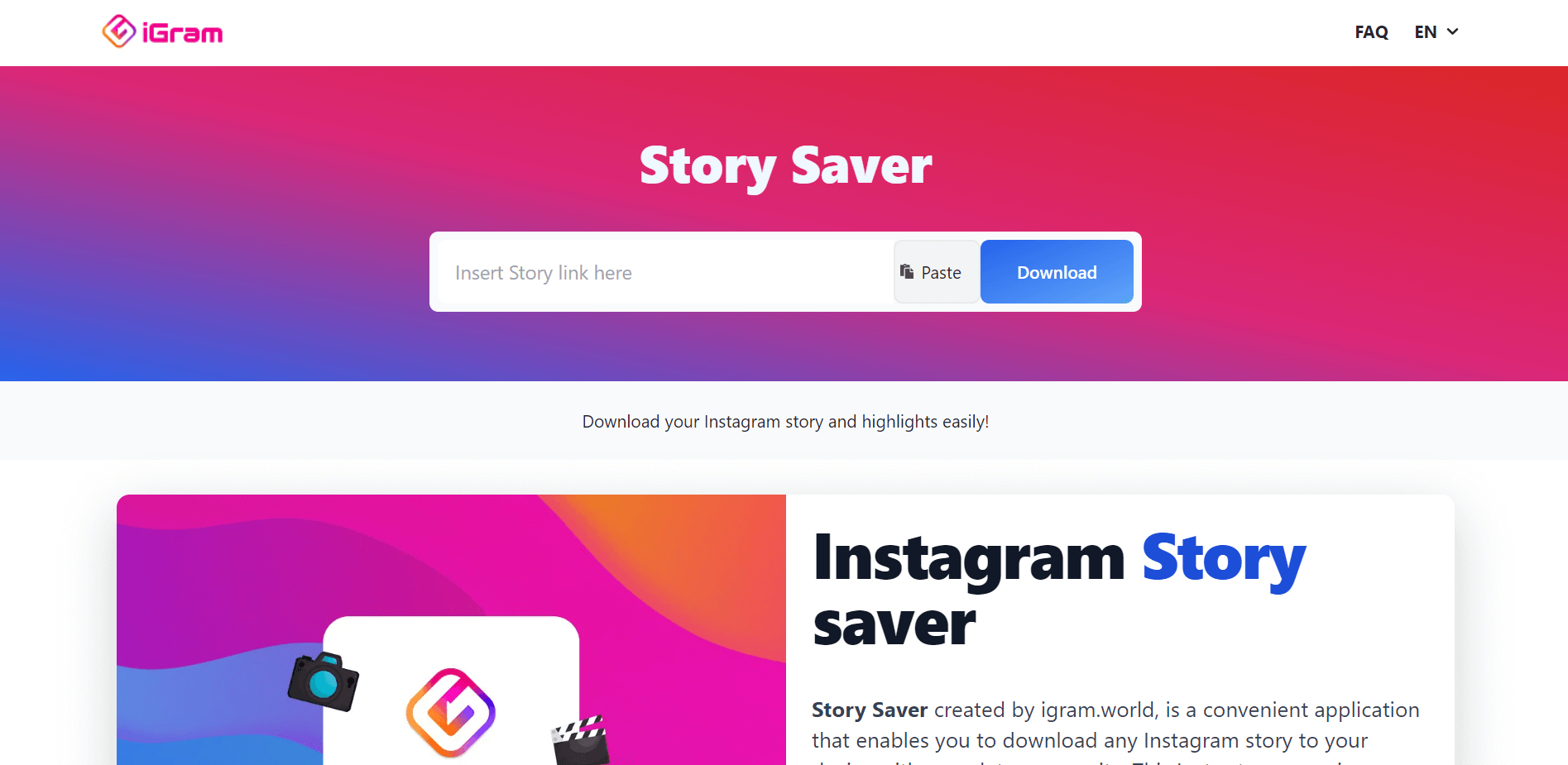 3. iGram Story Save - DSers