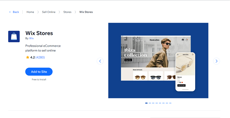 3. Wix Stores - wix dropshipping apps