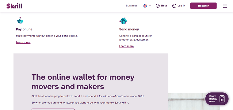 4. Skrill Homepage - DSers