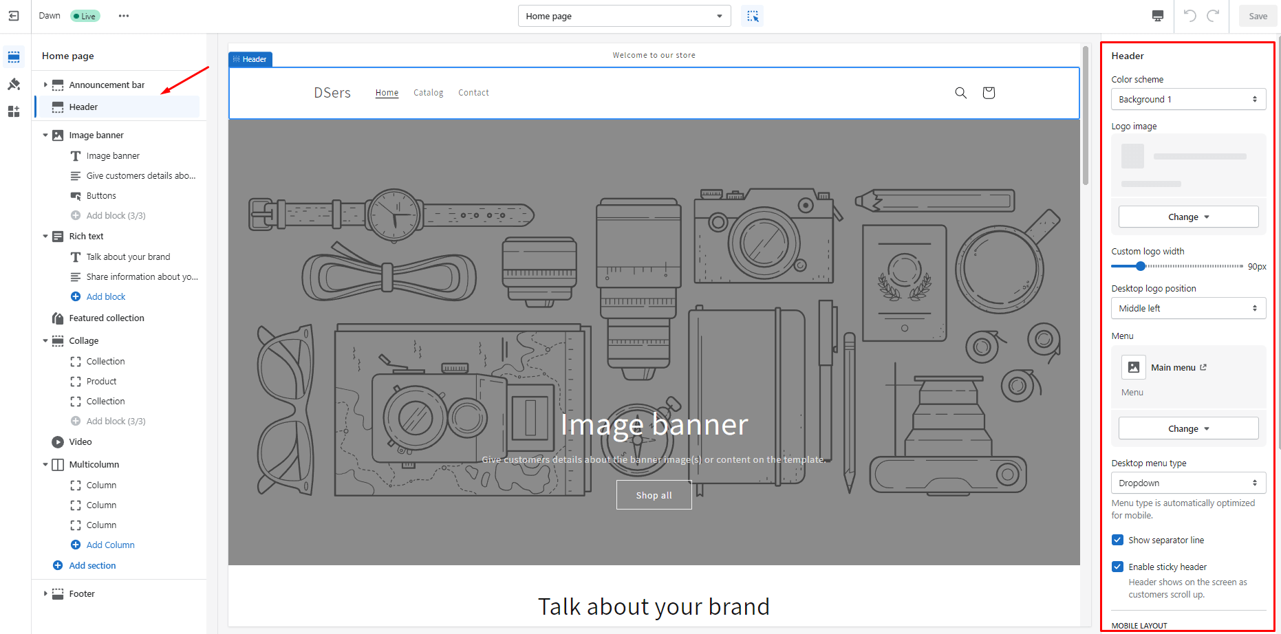 Customizing Header - DSers