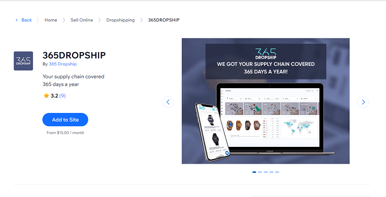 5. 365Dropship - wix dropshipping apps