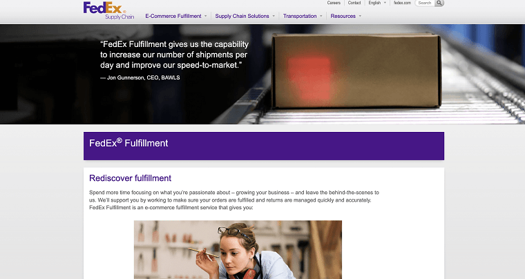 5. FedEx fulfillment homepage - DSers
