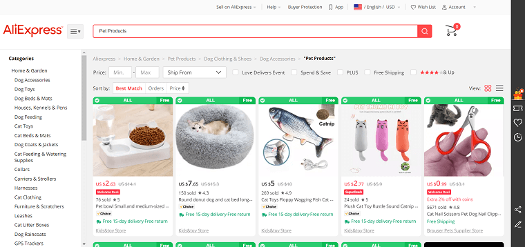 5. Pet Products - DSers
