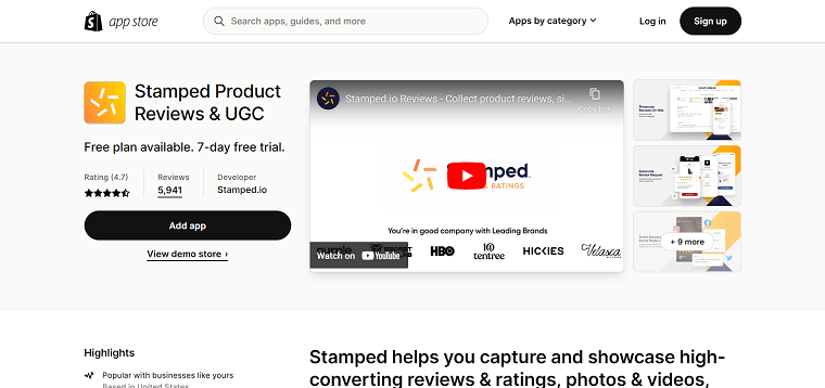 5. Stamped.io Shopify App Store - DSers