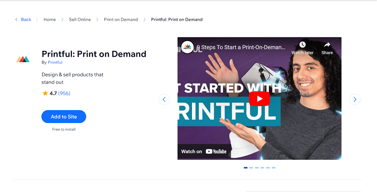6. Printful - wix dropshipping apps