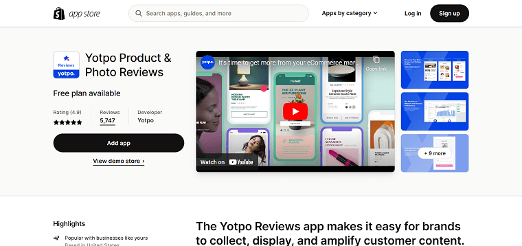 6. Yotpo Shopify App Store - DSers