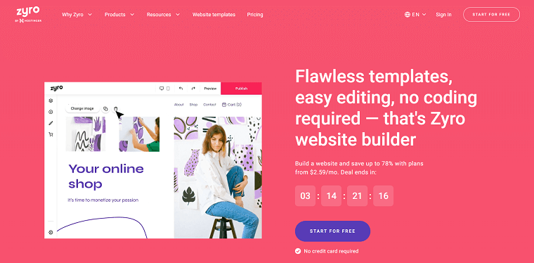 6. Zyro Homepage - DSers