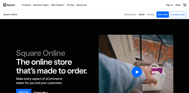 7. Square Online Homepage - DSers