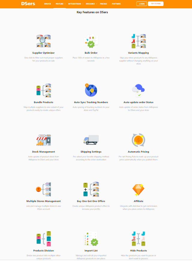 7. There are many features on DSers - DSers