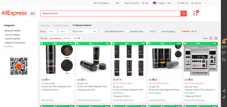 9. Beauty Products - DSers
