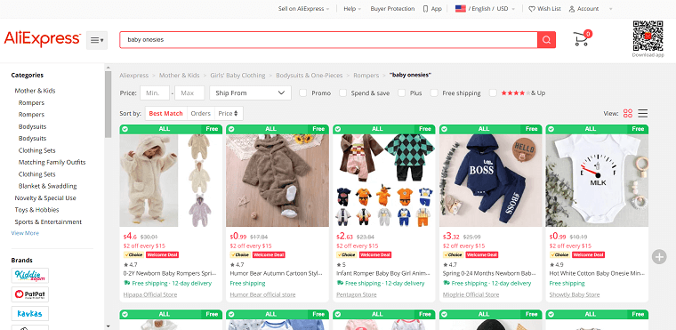 AliExpress baby onesies - DSers