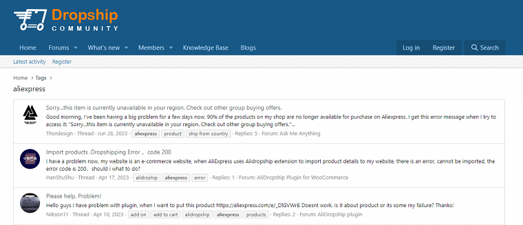 AliExpress Dropshipping Forum - DSers