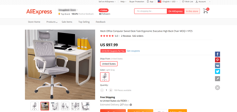 AliExpress ergonomic chair - DSers