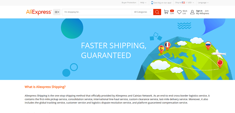 AliExpress Standard Shipping Homepage - DSers
