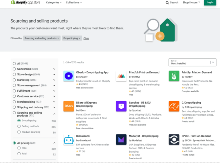 App store - Shopify