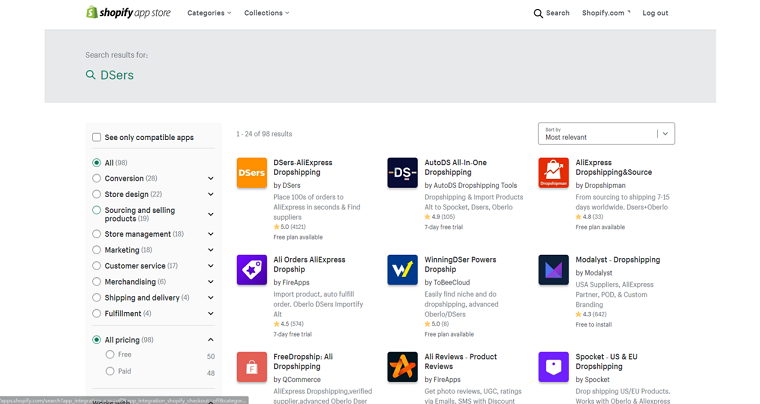 App store - Shopify