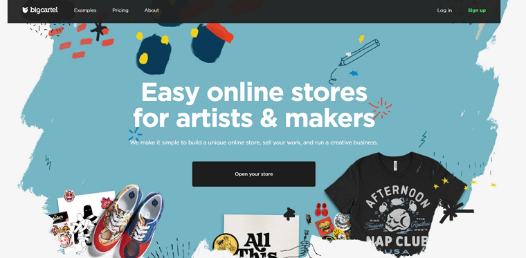 Big Cartel homepage