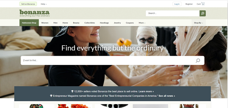 Bonanza homepage