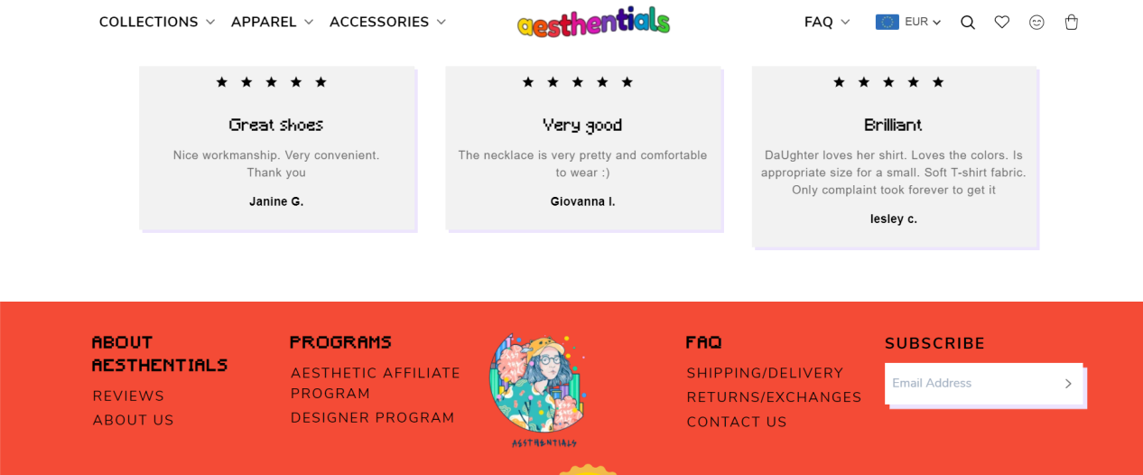 colorful but not attractive pages - Aesthentials