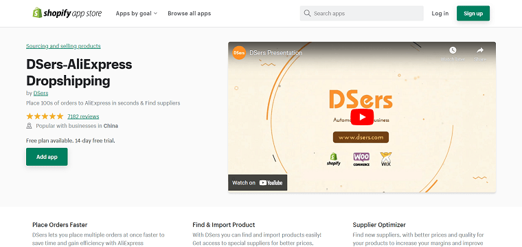 Search DSers on Shpoify App Store - DSers
