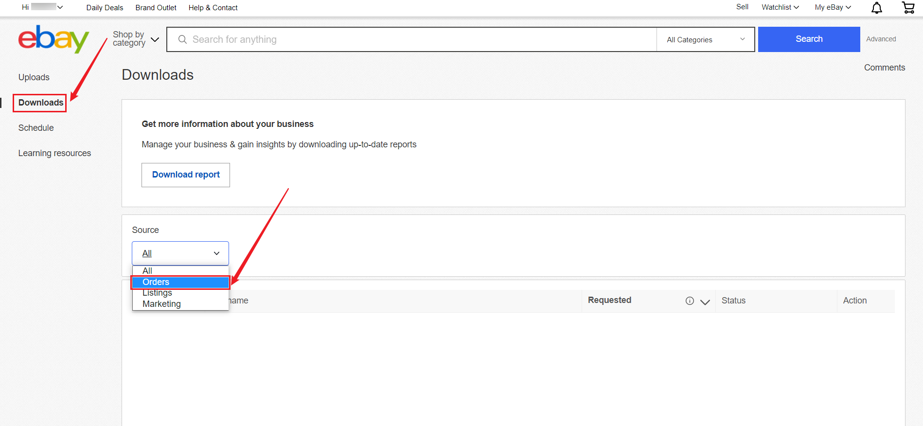 eBay dropshipping export your orders - DSers