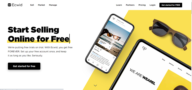 Ecwid homepage