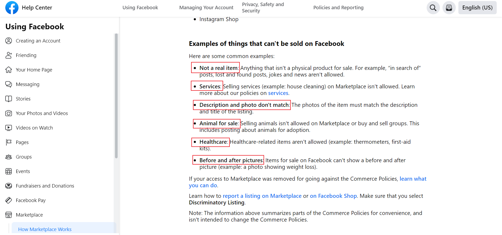 Facebook Items Cant Be Sold - DSers