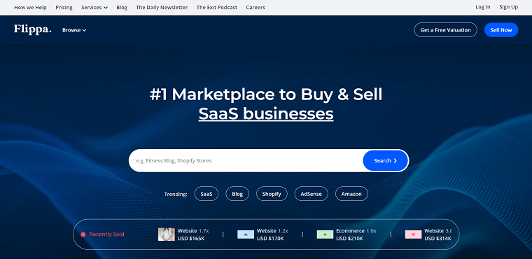 Flippa Homepage - DSers