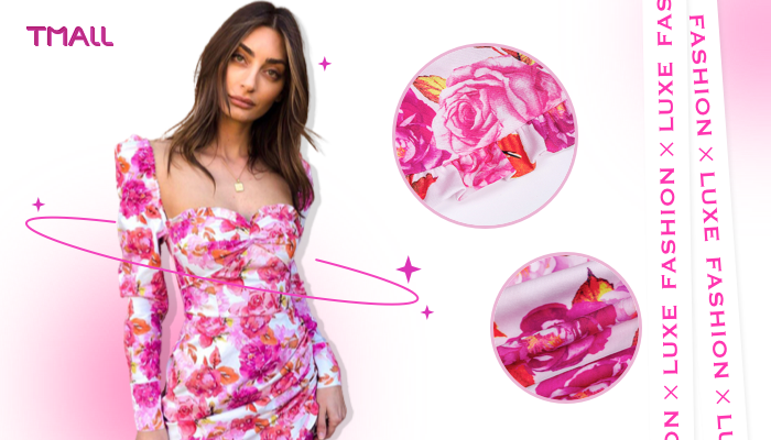 Pink floral frilly corset mini dress - DSers