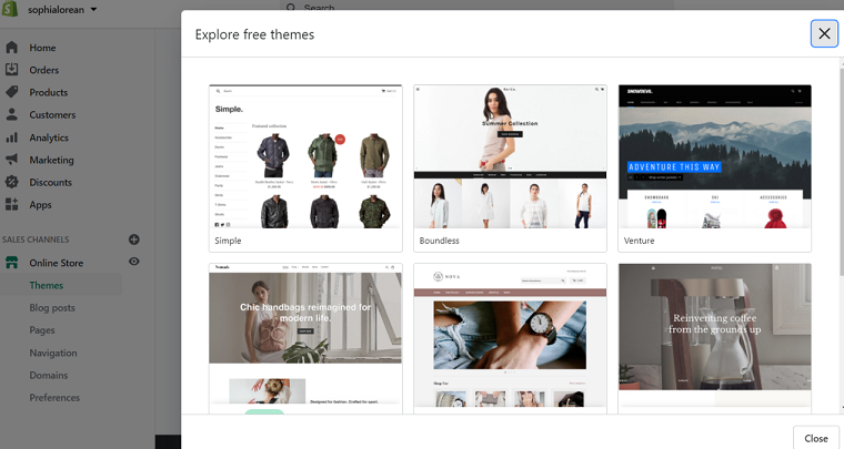 Free themes - Shopify