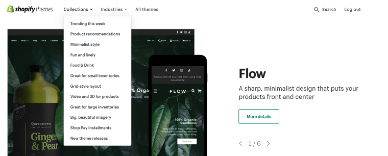 Free themes for different categories - Shopify