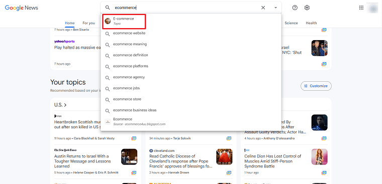 Google News Follow a Topic - DSers