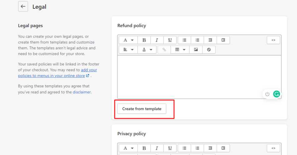 Devise your legal policies - DSers