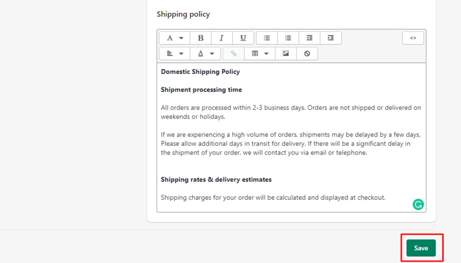 Review your policies and save them  - DSers