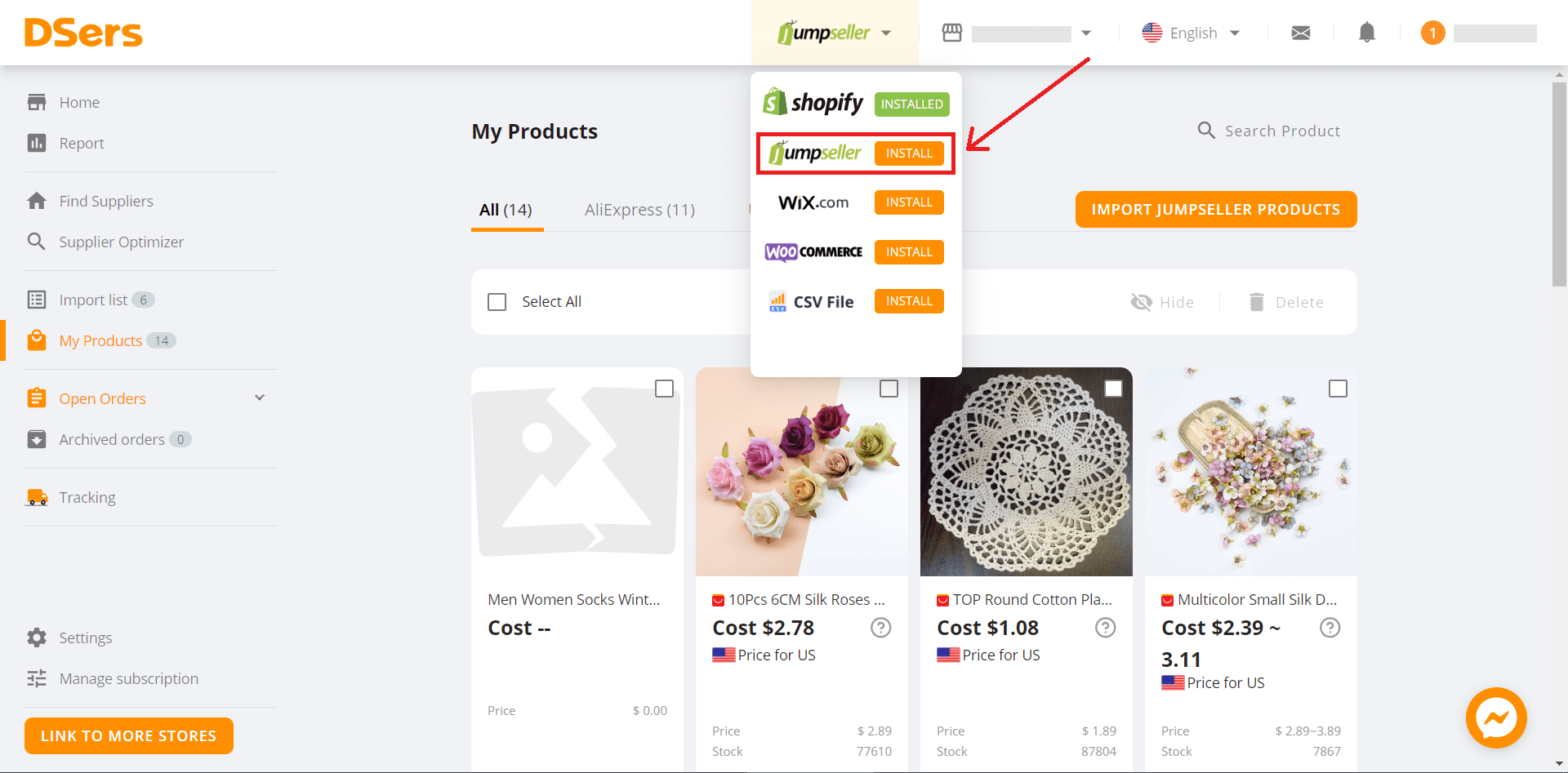 Así es como vincular tu tienda Jumpseller con DSers - DSers