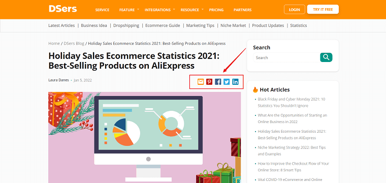 Landing Page Social Sharing by DSers - DSers